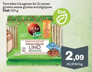 Oferta de Eco - Torrades Lleugeres De lli Sense Gluten logiques por 2,09€ en Sorli