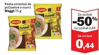 Oferta de Maggi - Pasta Oriental De Pollastre O Curri por 0,89€ en Sorli