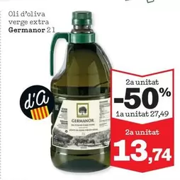 Oferta de Germanor - Oli D'oliva Verge Extra por 27,49€ en Sorli