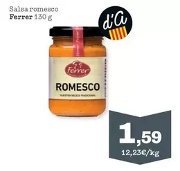 Oferta de Ferrer - Salsa Romesco por 1,59€ en Sorli