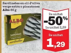 Oferta de Albo - Sardinetes En Oli D'oliva Verge Extra O Picantones por 2,59€ en Sorli