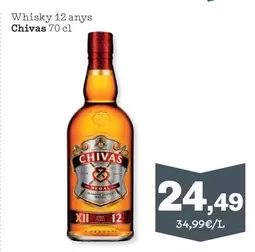 Oferta de Chivas - Whisky 12 Anys por 24,49€ en Sorli