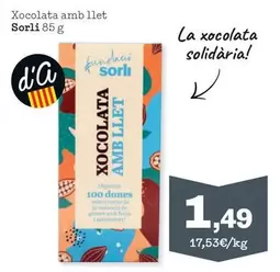 Oferta de Xocolata Amb Llet por 1,49€ en Sorli