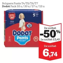 Oferta de Dodot - Pants T4/T5/T6/T7 por 13,49€ en Sorli