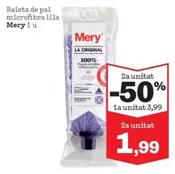 Oferta de Mery - Baieta De Pal Microfibra Lila por 3,99€ en Sorli