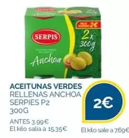 Oferta de Serpis - Aceitunas Verdes Rellenas Anchoa por 2€ en La Despensa Express