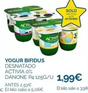 Oferta de Danone - Yogur Desnatado Activia 0% por 1,99€ en La Despensa Express