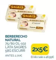 Oferta de Sagres - Berberecho Natural por 5€ en La Despensa Express