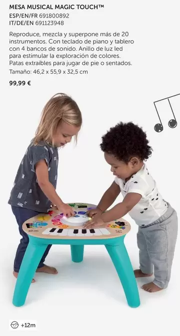 Oferta de Magic - Mesa Musical  Touch por 99,99€ en EurekaKids