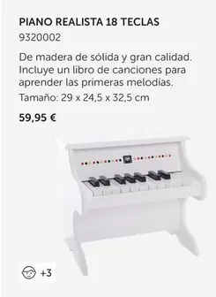 Oferta de Piano Realista 18 Teclas por 59,95€ en EurekaKids