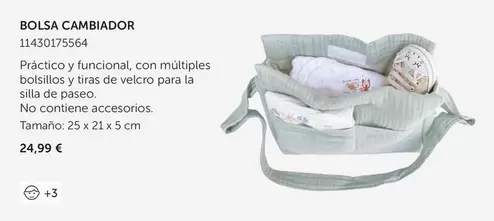 Oferta de Bolsa Cambiador por 24,99€ en EurekaKids