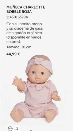 Oferta de Muñeca Charlotte Bobble Rosa por 44,99€ en EurekaKids