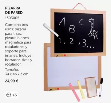 Oferta de Tres - Pizarra De Pared por 24,99€ en EurekaKids