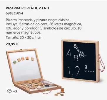 Oferta de Pizarra Portátil 2 En 1 por 29,99€ en EurekaKids