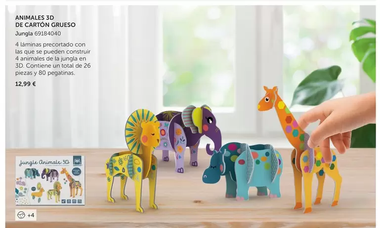 Oferta de Total - Animales 3D De Carton Grueso por 12,99€ en EurekaKids