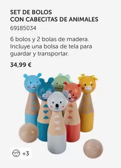 Oferta de Set De Bolos Con Cabecitas De Animales por 34,99€ en EurekaKids