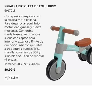 Oferta de Rueda - Bicicleta De Equilibrio por 59,99€ en EurekaKids