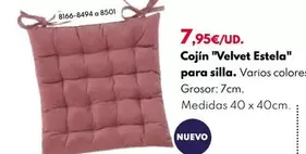 Oferta de Cojín "Velvet Estela" Para Silla por 7,95€ en BricoCentro