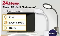 Oferta de Flexo LED Táctil "Rehamna"  por 24,95€ en BricoCentro