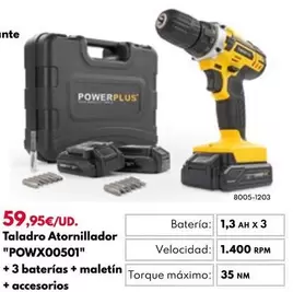 Oferta de Power Plus - Taladro Atornillador "POWX00501"  por 59,95€ en BricoCentro