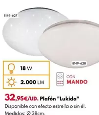 Oferta de Plafón "Lukida" por 32,95€ en BricoCentro