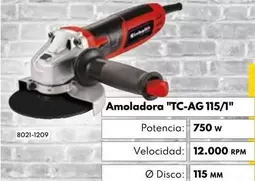 Oferta de Einhell - Amoladora "TC-AG 115/1" por 29,95€ en BricoCentro