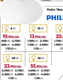 Oferta de Philips - Plafon "Moire II" por 10,95€ en BricoCentro