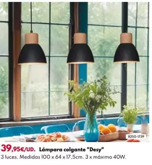 Oferta de Lámpara Colgante "Desy" por 39,95€ en BricoCentro