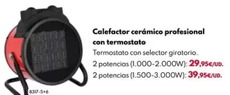 Oferta de Calefactor Cerámico Profesional Con Termostato  por 29,95€ en BricoCentro