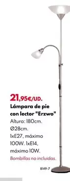 Oferta de Lámpara De Pie Con Lector "Erzwo"  por 21,95€ en BricoCentro