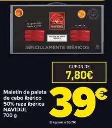 Oferta de Navidul - Maletín De Paleta De Cebo Ibérico 50% Raza Ibérica por 39€ en Carrefour Market