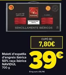 Oferta de Navidul - Maletín De Paleta De Cebo Ibérico 50% Raza Ibérica por 39€ en Carrefour Market