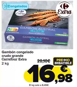 Oferta de Carrefour - Gambon Congelado Crudo Grande Extra por 16,98€ en Carrefour Market