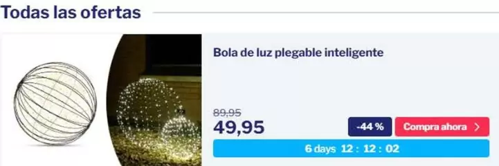 Oferta de Bola De Luz Plegable Inteligente por 49,95€ en Outspot