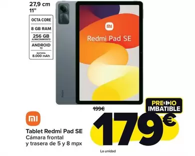 Oferta de Xiaomi - Tablet Redmi Pad Se por 179€ en Carrefour