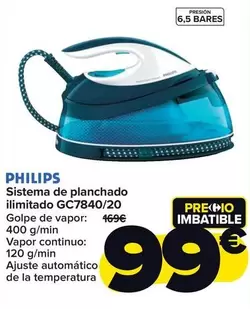 Oferta de Philips - Sistema De Planchado Ilimitado GC7840/20 por 99€ en Carrefour