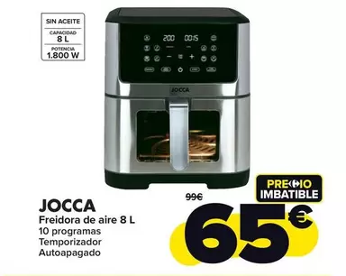 Oferta de Jocca - Freidora De Aire 8 L por 65€ en Carrefour