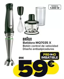 Oferta de Braun - Batidora MQ7035 X por 59€ en Carrefour