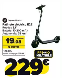 Oferta de Segway Ninebot - Patinete Eléctrico E2E por 229€ en Carrefour