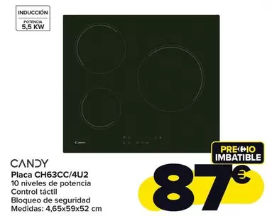 Oferta de Candy - Placa Ch63cc4u2 por 87€ en Carrefour