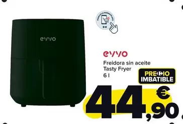 Oferta de Evvo - Freidora Sin Aceite Tasty Fryer por 44,9€ en Carrefour