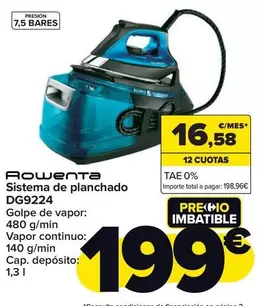 Oferta de Rowenta - Sistema De Planchado DG9224 por 199€ en Carrefour