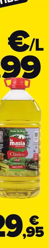 Oferta de La Masía - Aceite De Oliva  Clásico 0,4º O Sumum 1º  por 29,95€ en Carrefour