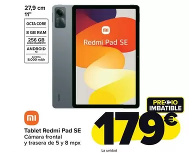 Oferta de Xiaomi - Tablet Redmi Pad Se por 179€ en Carrefour