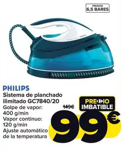 Oferta de Philips - Sistema De Planchado Ilimitado GC7840/20 por 99€ en Carrefour