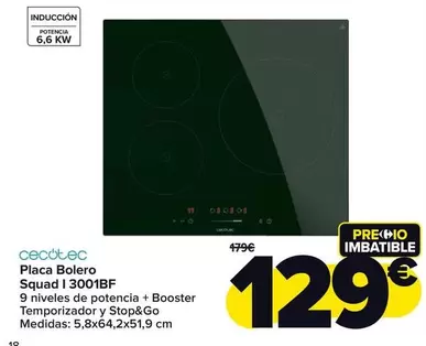 Oferta de Cecotec - Placa Bolero Squad I 3001bf por 129€ en Carrefour