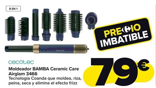 Oferta de Cecotec - Moldeador Bamba Ceramic Care Airglam  3466 por 79€ en Carrefour