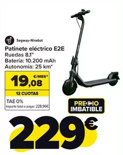 Oferta de Segway Ninebot - Patinete Eléctrico E2E por 229€ en Carrefour