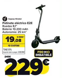 Oferta de Segway Ninebot - Patinete Eléctrico E2E por 229€ en Carrefour