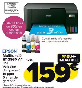 Oferta de Epson - Multifunción Et-2860 A4 por 159€ en Carrefour